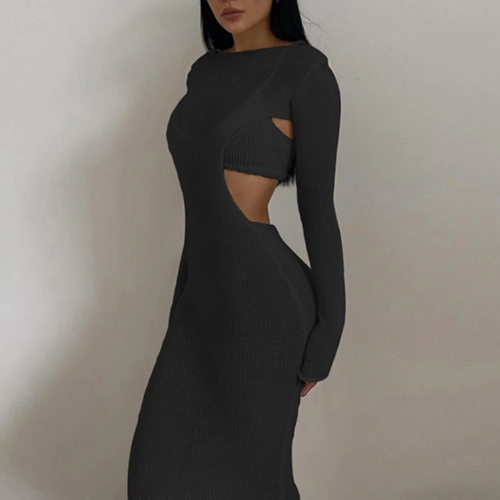 2PC Backless Knit Dress - Picture 1 of 13